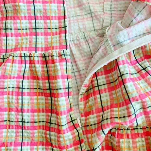 New Topshop Gingham Puff-Sleeve Minidress - Picture 7 of 7